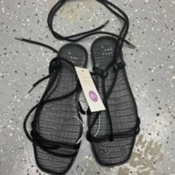 A New Day Talia Lace-Up Sandals Black 7.5 - Picture 5 of 5